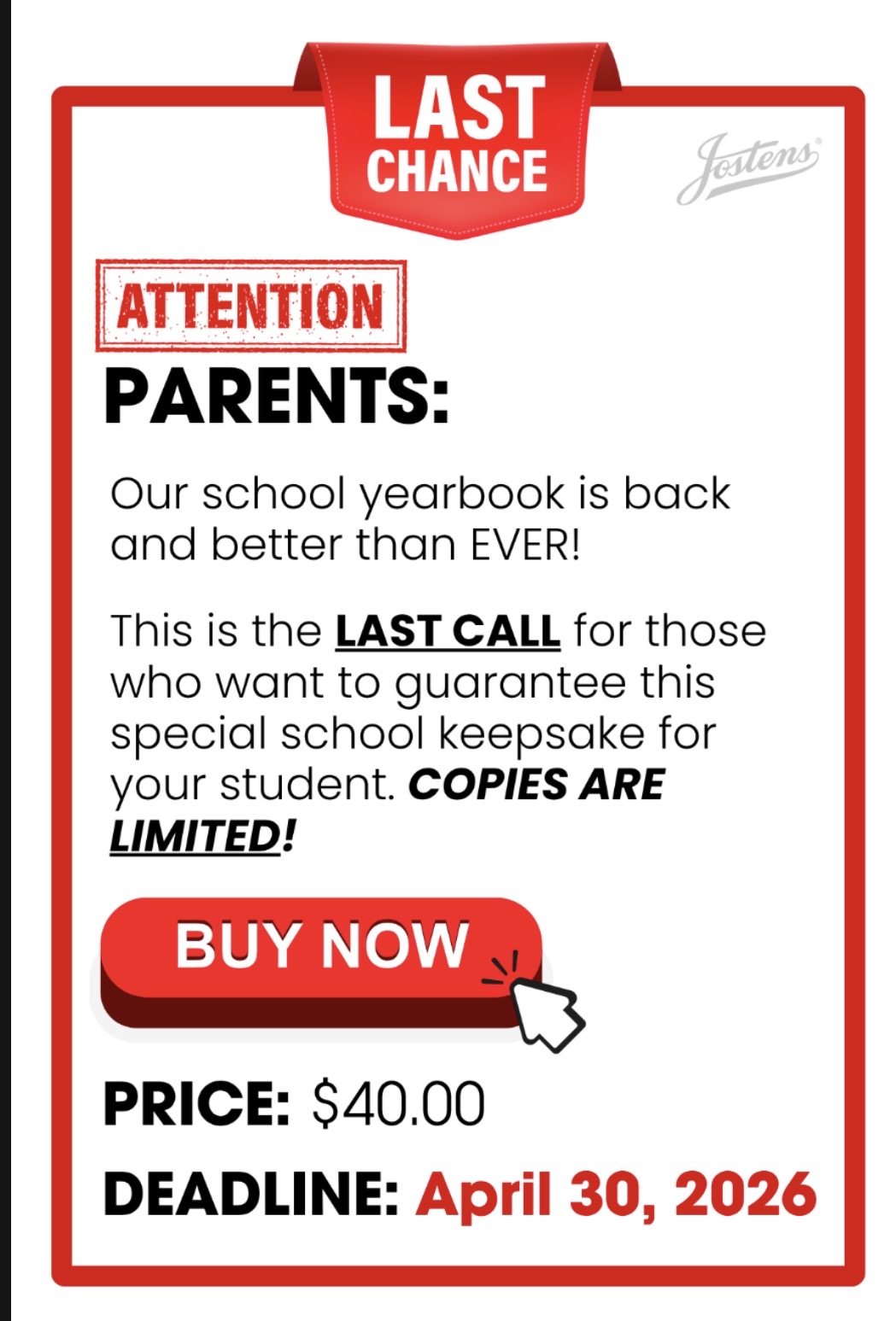 yrbook last chance